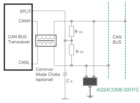 Applikations-Schaltungsdiagramm - Littelfuse AQ24COME-02HTG Bidirektionale TVS-Diode